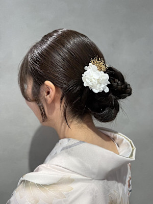 ヘアセット/リボンシニヨン