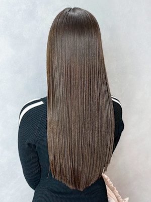 ロンググレージュ韓国ヘアオリーブベージュ_ba585121