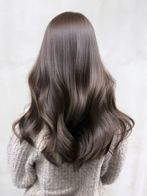 ロンググレージュ韓国ヘアオリーブベージュ_ba584541