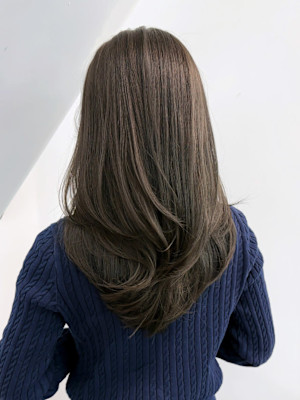 ロングオリーブベージュ顔周りレイヤー_ba583981