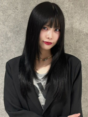 前髪カット 顔周りカット 20代 ロングレイヤー 髪質改善 