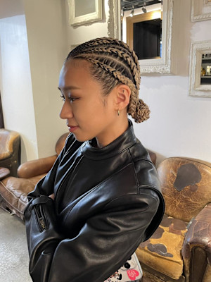 9 line cornrow / コーンロウ