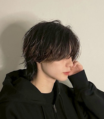 メンズウルフカット