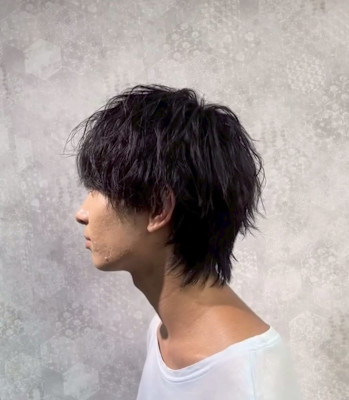 メンズウルフカット