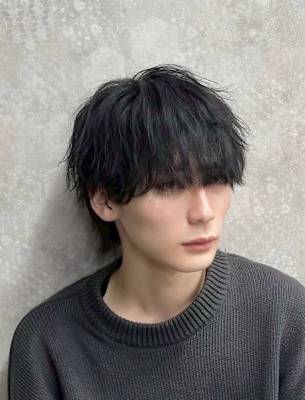 メンズウルフカット