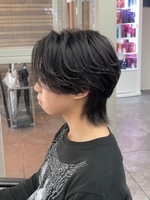 メンズウルフカット