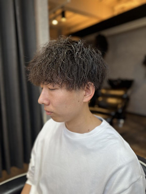 刈り上げマッシュ×波巻きパーマ/大宮