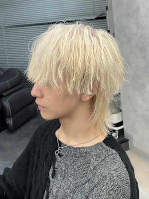 メンズウルフカット