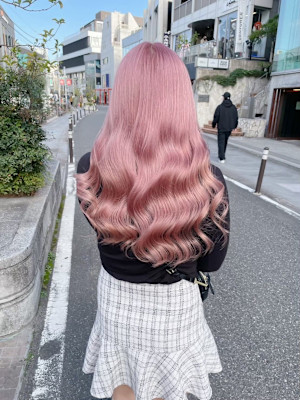 ハイトーン/ダブルカラー/クラゲヘアー/オリーブグレー/小顔