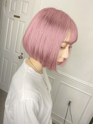 ハイトーン/ダブルカラー/クラゲヘアー/オリーブグレー/小顔