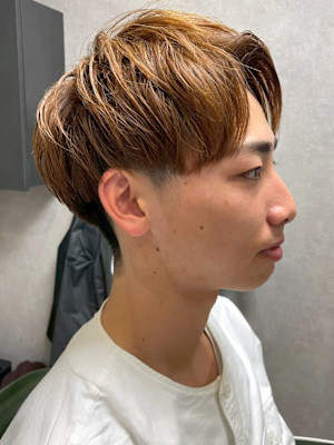 メンズカラー ベージュ ブリーチ ハイトーン マッシュ