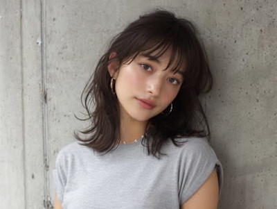 【大人女子に人気】上品でクールな暗髪無造作ミディアム