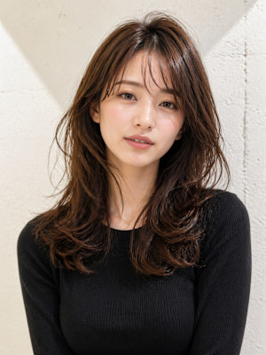 【静岡エリア】シアーベージュ×くびれミディアムレイヤー