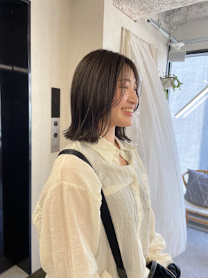 ボブ/ミディアムボブ/切りっぱなしボブ/鎖骨ボブ/ぱつっと