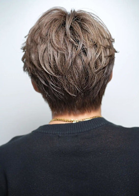 フェザーパーマフェザーショートコンマバングセンターパート