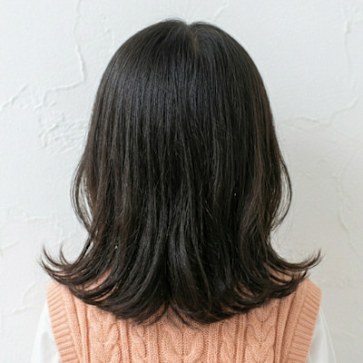 【キッズ】外ハネセミディ×シースルーバング