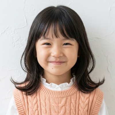 【キッズ】外ハネセミディ×シースルーバング