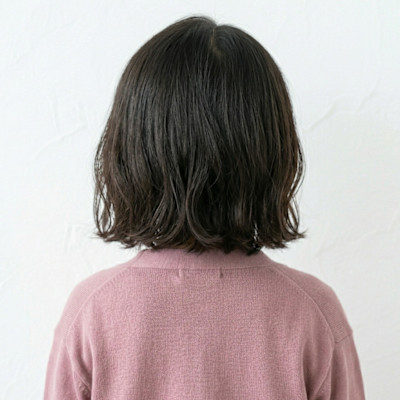 キッズ【骨格補正】オン眉バングの都会的ミディボブ