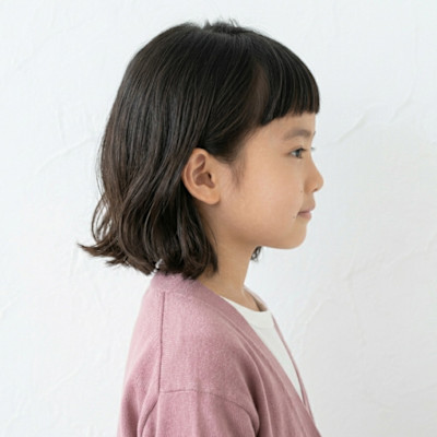 キッズ【骨格補正】オン眉バングの都会的ミディボブ
