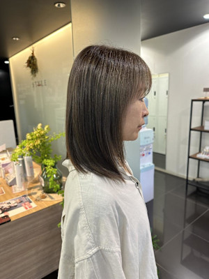 イメチェン/ピンクベージュ/アンブレラカラー/前髪/茅ヶ崎