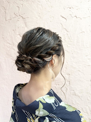 浴衣アレンジ×シニヨン