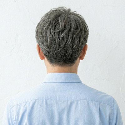 【大人メンズ】時短ショート×アッシュグレー