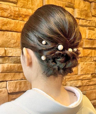 入学式　訪問着御着付けシニヨンセット