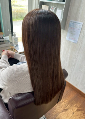 うる艶髪/サラサラストレートヘア/ダークブラウン/大人可愛い