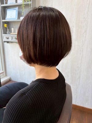 大人上品ショート/ナチュラルブラウン/艶髪ショートボブ/モテ