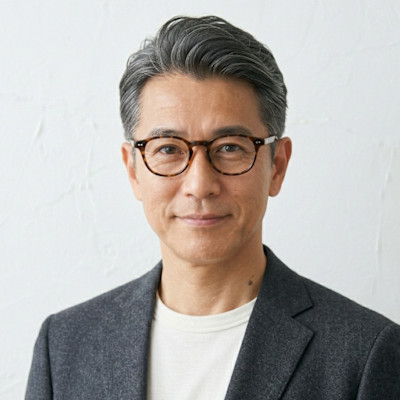 【50代メンズ】白髪を活かした大人のアップバングショート