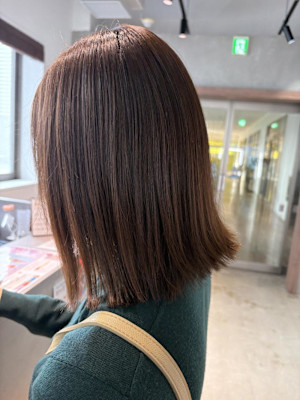 ミディアム/切りっぱなし/ラベージュ