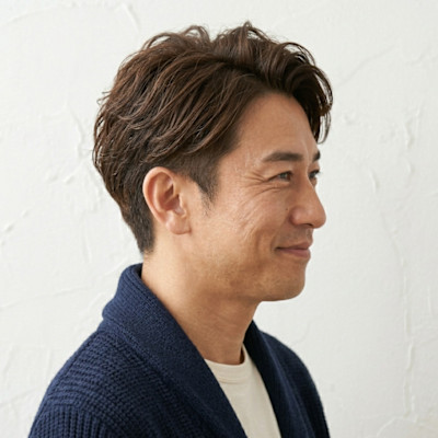 40代パパの包容力◎くせ毛風パーマ×ショコラブラウン