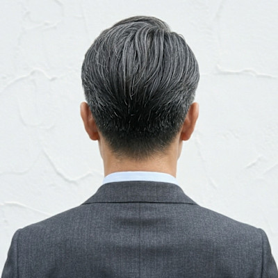 【メンズ】40代ビジネスサイドパート/白髪活かしグレー