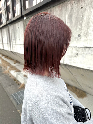 切りっぱなしボルドーブラウン