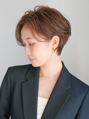 前下がりショート・ボブ/絶壁解消/前髪あり/40代/30代