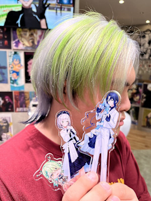 シルバー×ライトグリーン×ネイビー ミックスカラーウルフ