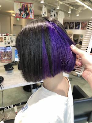 ▼インナーカラー アンブレラカラー バイオレットカラー 