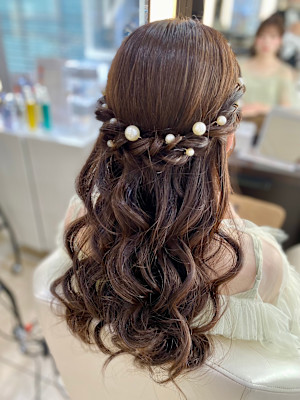 ふわふわハーフアップスタイル