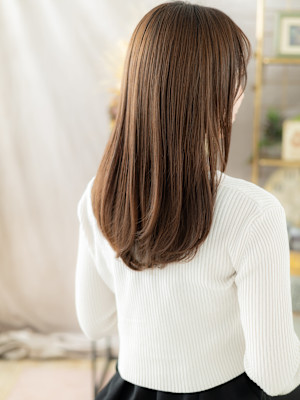透けバング暗髪ローライトカラーセミロングレイヤーグレージュb