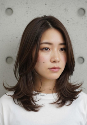 結べるレイヤーカット/モカブラウン/大人可愛い/外はね