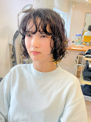 【morio成増 セリザワ】ボブ　パーマ