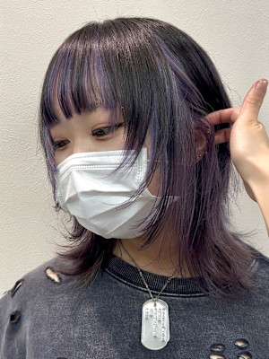 ラベンダーグレージュ×ミディアムレイヤー