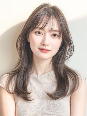 透明感ベージュ×レイヤーカット