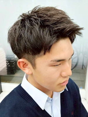 王道 アップバングメンズショート  似合わせカット