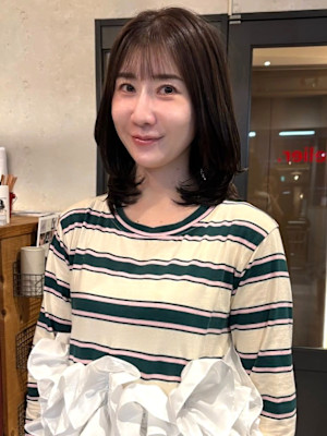 顔周りカット 20代 髪質改善 前髪カット ミディアム