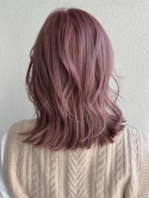 くびれレイヤーボブ/ミルクティーピンクベージュ/A30