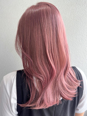 くびれレイヤーボブ/ミルクティーピンクベージュ/A38