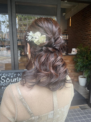 ハーフアップアレンジ