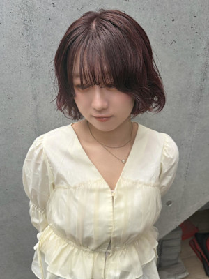 ハッシュカット/顔周りカット/ダークブラウン/シャギーカット