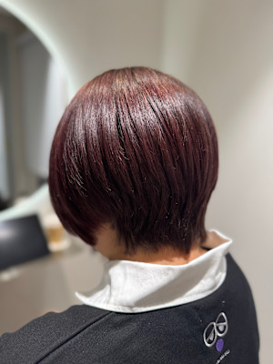 ボルドーカラー×ショート